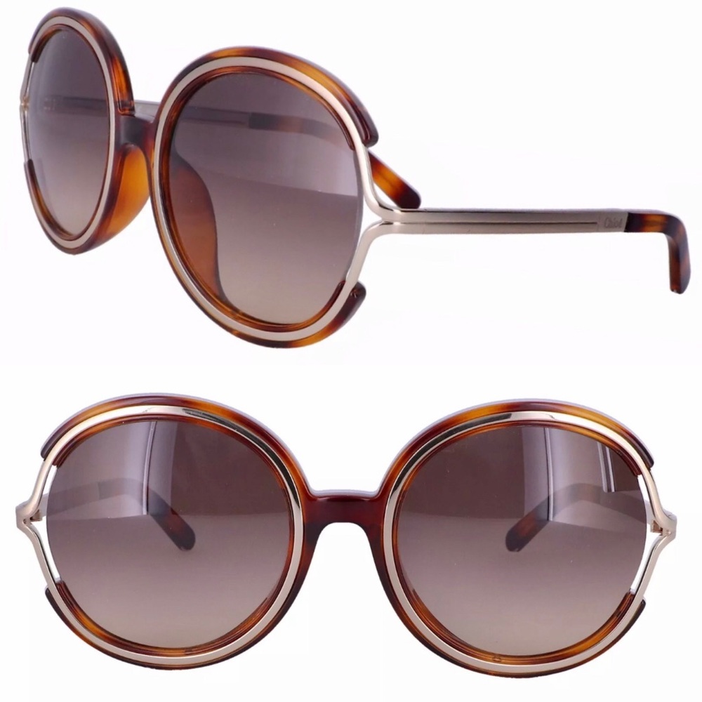 Chloe round Havana sunglasses